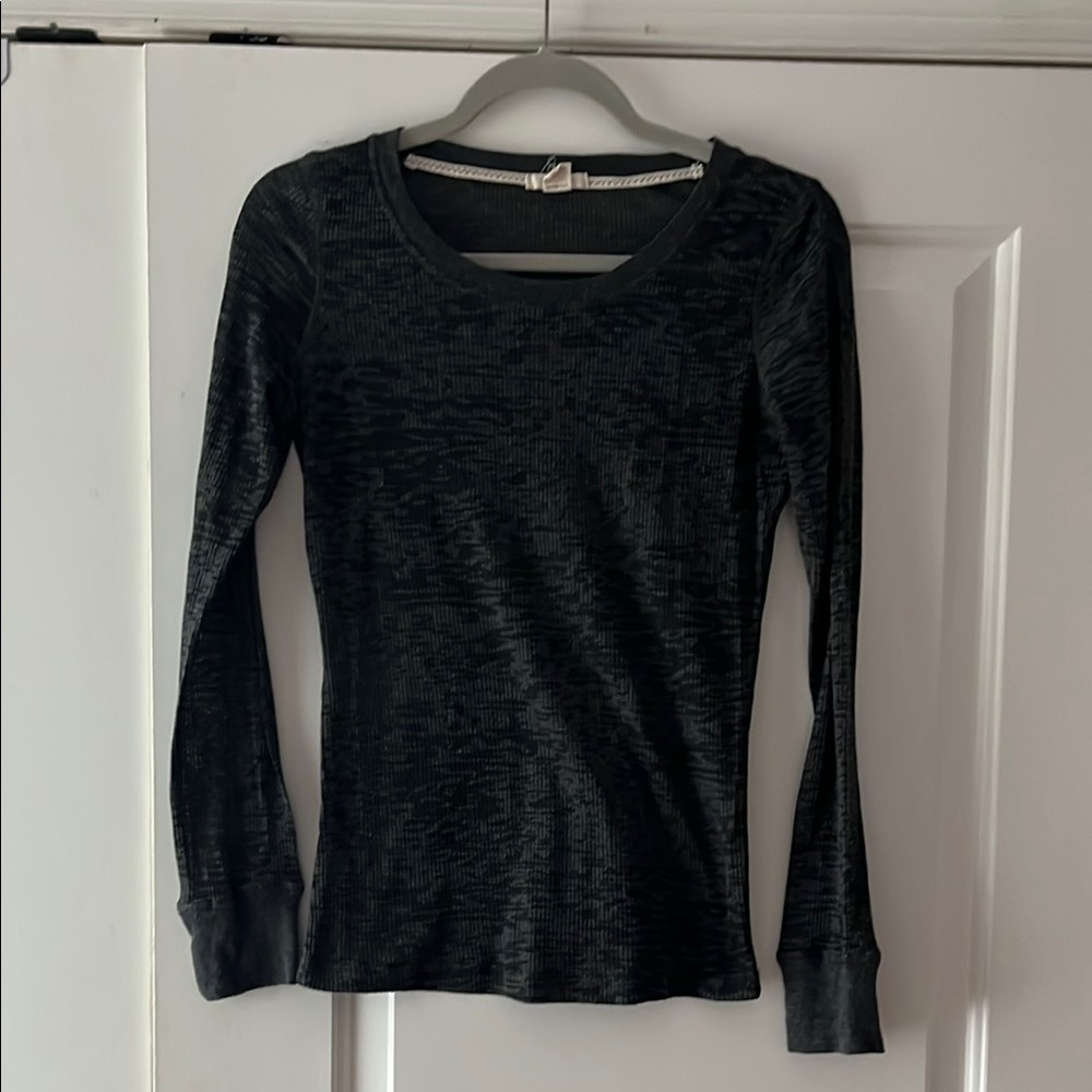 Bozzolo Black Fitted Long Sleeve Top